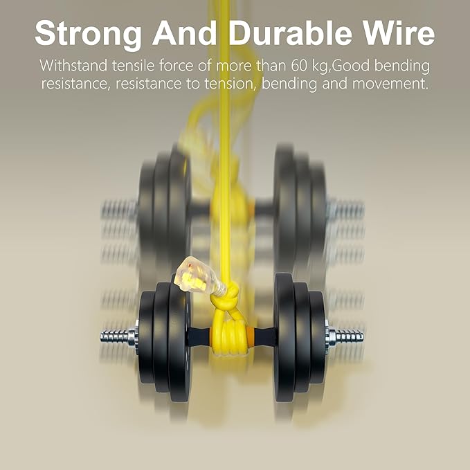HUANCHAIN 6 ft 14/3 Gauge Heavy Duty Outdoor Extension Cord Waterproof with Lighted, Flexible Cold Weather 3 Prong Electric Cord Outside, 15A 1875W 125V 14AWG SJTW, Yellow, ETL Listed