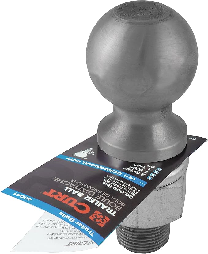 CURT 40085 Raw Steel Trailer Hitch Ball, 30,000 lbs, 2-5/16-Inch Diameter, 1-1/4 x 2-5/8-Inch Shank