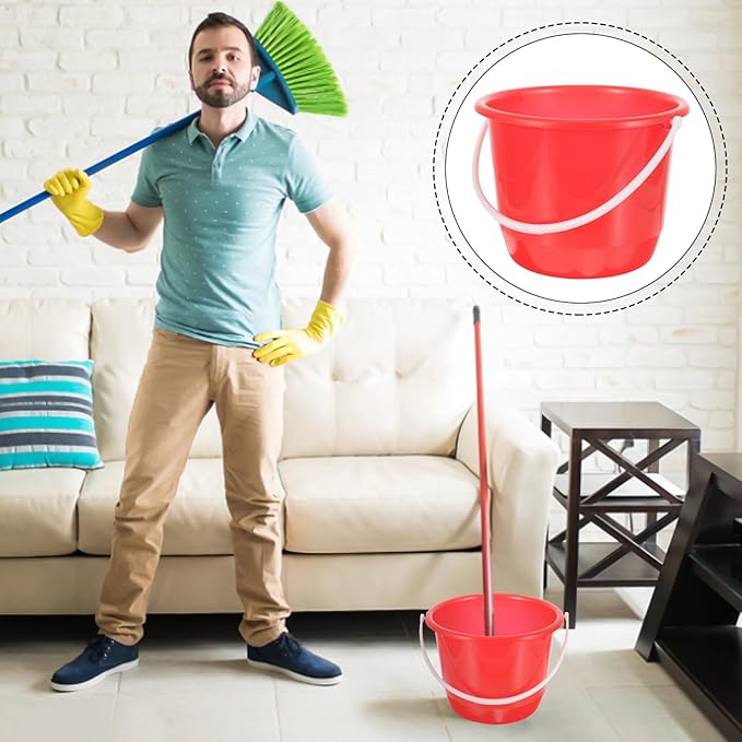 Plastic Water Bucket with Handle 1.3 Gallon Portable Household Bucket for Gardening pet Watering and Storage