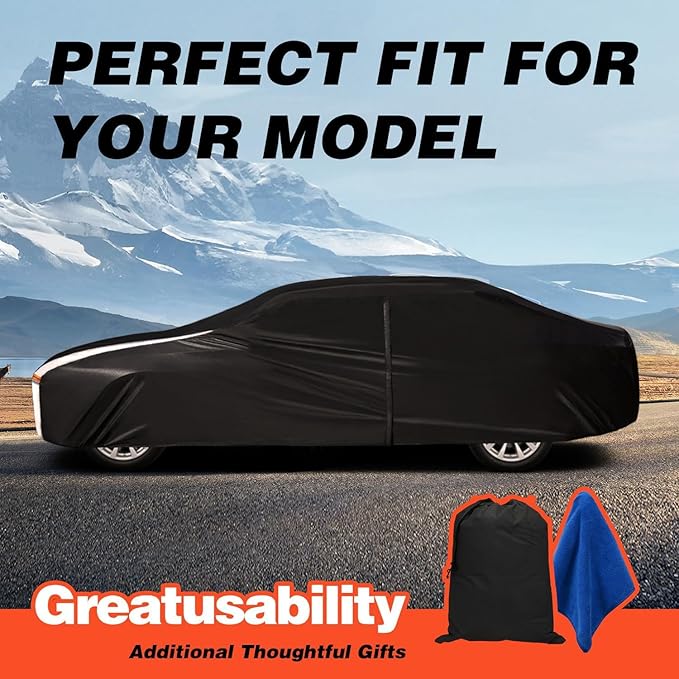 Ford Mustang Car Cover 100% Waterproof All Weather, Gift with Towel, 10 Layers Car Cover Custom Fit 1993-2026 Mustang/Mustang GT/Shelby, Outdoor Full Exterior Cover Rain Sun UV Protection.