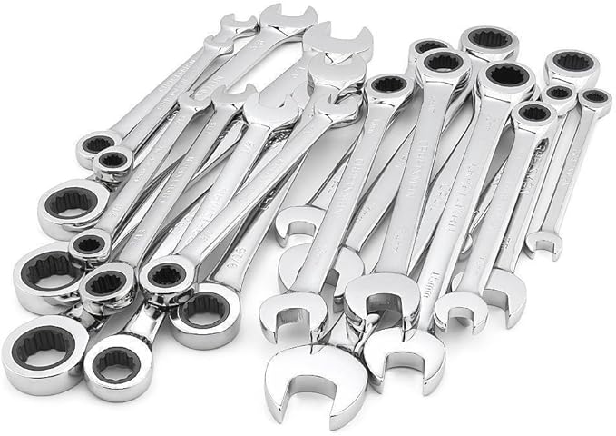 Craftsman 20 pc Combination Ratcheting Wrench Set Metric MM & Standard SAE