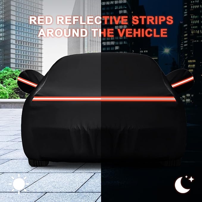 QUNSUNUS Car Cover for Chevrolet El Camino 1964-1967 and 1978-1987, Outdoor Waterproof Car Cover with Zipper, All Weather El Camino Car Covers with Wind, Sun, UV and Dust Protection