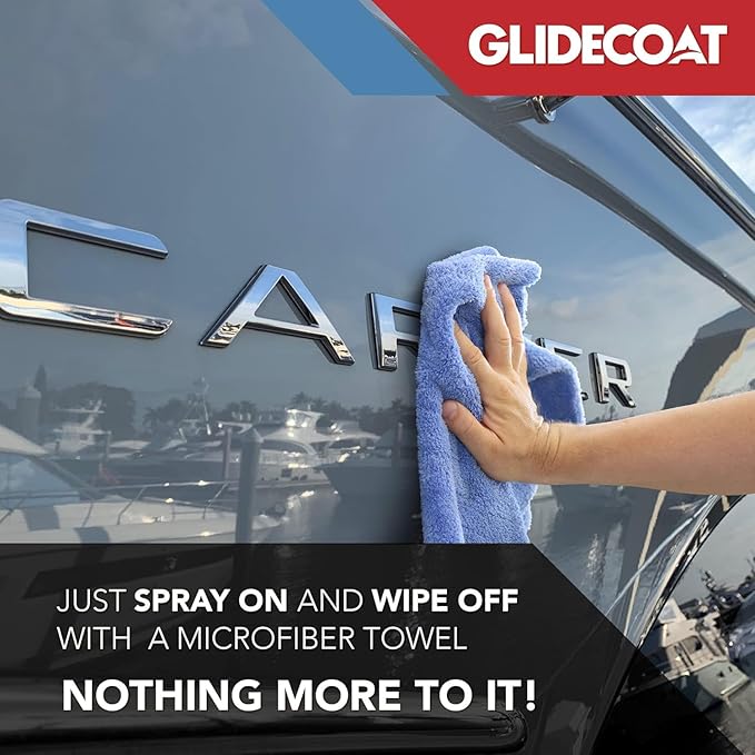 Glidecoat Marine Shine & Shield | 42% Ceramic Spray | Better than Boat Wax | Hydrophobic Spray with UV Protection | Marine Sealant Ceramic Spray | Sealant Boat Maintenance | 16oz
