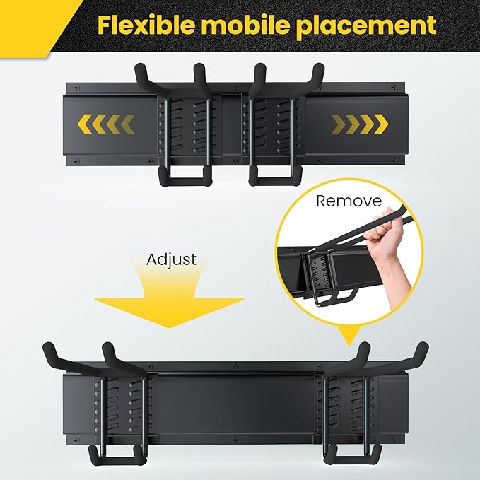 Garage Storage, Wall Mount Tool Storage Rack, 48 Inch Heavy-Duty Garage Organization Hook Set with Adjustable Rails, Tool Organizers and Storage Broom Holder Wall Mount, Gifts for Men