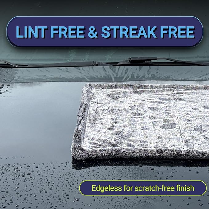 Car Drying Towels Extra Large Super Absorbent - Professional Grade 1400 GSM 24"x36" Microfiber Twisted Loop Design Is The Perfect Choice When You Want A Safe Scratch Free And Streak Free Finish