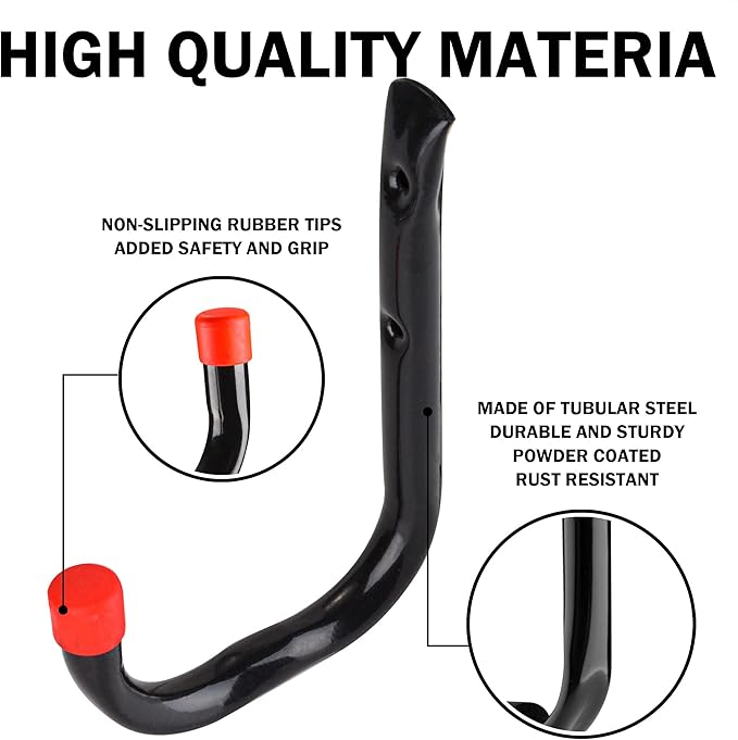 CARTMAN Garage Storage Utility Hooks Heavy Duty Ladder Hooks Garage Wall Hooks Indoor/Outdoor Use for Tools,Bikes 3 Size 6 Pack
