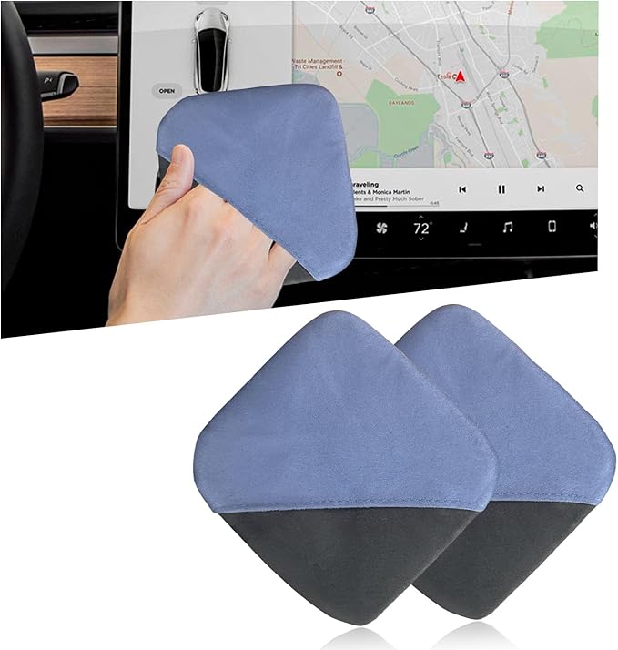 Car Screen Cleaner, Microfiber Auto Screen Cleaning Pad, Foldable Touch Screen Cleaner Cloth for Vehicle Dashboard LCD Display, Interior Car Accessories