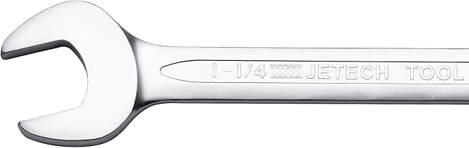 Jetech 1-1/4 Inch Combination Wrench - Industrial Grade Spanner with 12-Point Design, 15-Degree Offset, Made with Durable Chrome Vanadium Steel in Sand Blasted Finish, Forged, Heat-Treated, SAE