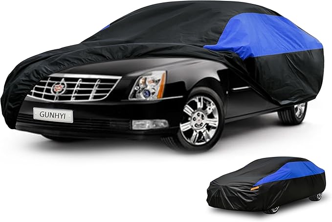 Cadillac Car Cover Custom Fit Cadillac DTS Waterproof All Weather, Lightweight Full Car Cover Outdoor Sun UV Rain Dust Snow Wind Protection.