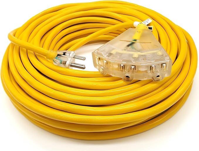 100 ft Outdoor Extension Cord Waterproof - 14 Gauge Heavy Duty Extension Cord 100 ft - Lighted Outdoor Extension Cords with Multiple Outlets - Watts Wire - 100' Grounded - extensiones electricas