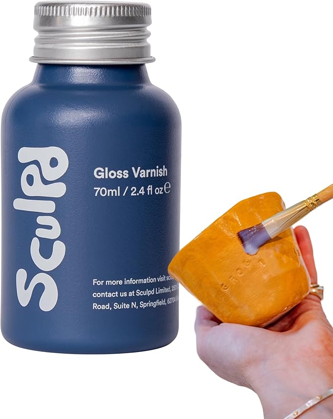 Sculpd 70 ml Air Dry Clay Glaze - Gloss, Scratch Resistant and Waterproof Pottery Glaze, Gloss Varnish for Air Dry Clay
