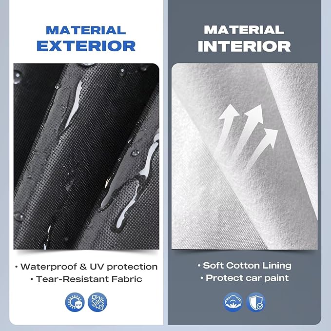 10 Layers SUV Car Cover Custom Fit for Ford Escape (2000-2026), Waterproof All Weather for Automobiles, Outdoor Full Cover Sun Dust Rain Protection with Cotton. Black