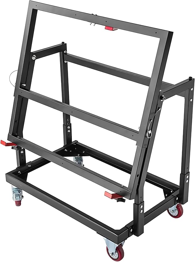 Rockler Material Mate Panel Cart and Shop Stand – Mobile Base Stand Contains Smooth Rolling 4” Casters – Mobile Workbench for Tools - Rigid Steel Frame Construction – Woodworking Tools and Accessories