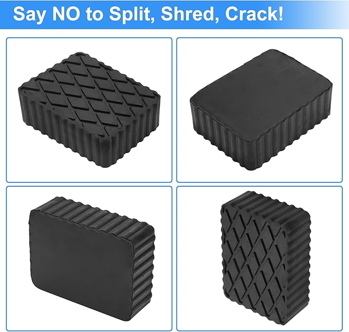 Car Jack Pads 6.3" x 4.7" x 2" Universal Jack Pad Adapter Heavy Duty Rubber Jack Stand Pads 6,000 Lbs(2.7 Tons) Anti-Slip Protect Frame Black 1Pc