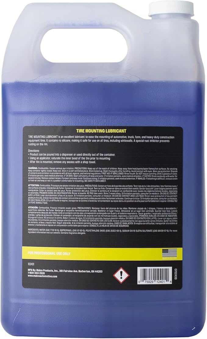 Malco Tire Mounting and Demounting Lubricant with Applicator - Tire Lube for Changing Tires/Improved Bead Seal & Rust Protection for Automotive, Truck, Farm, and Construction Tires
