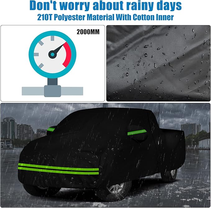 Waterproof Truck Cover Replace for Nissan Frontier Crew Cab 5ft Bed, 6 Layers All Weather Truck Cover with Zipper Door for Snow Rain Dust Protection