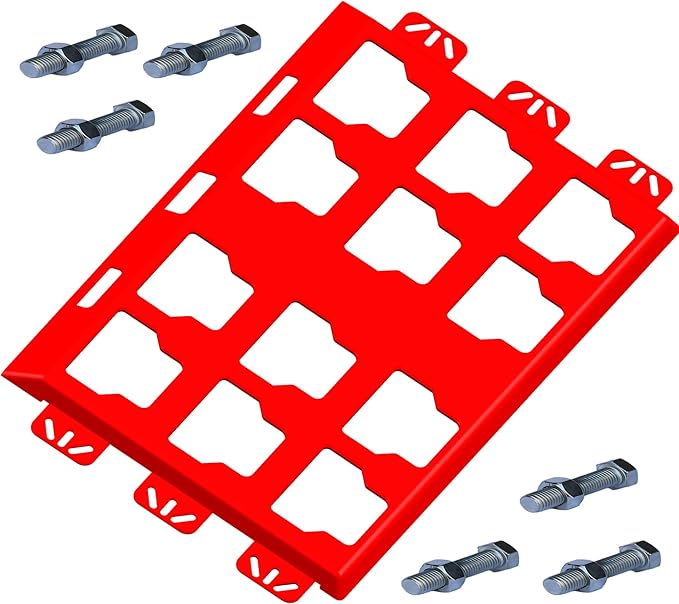 VELCKING for Milwaukee Packout Mounting Plate, Metal Storage Base, Wall and Floor Compatible Toolbox Mount (RED, 1-Full Plate)