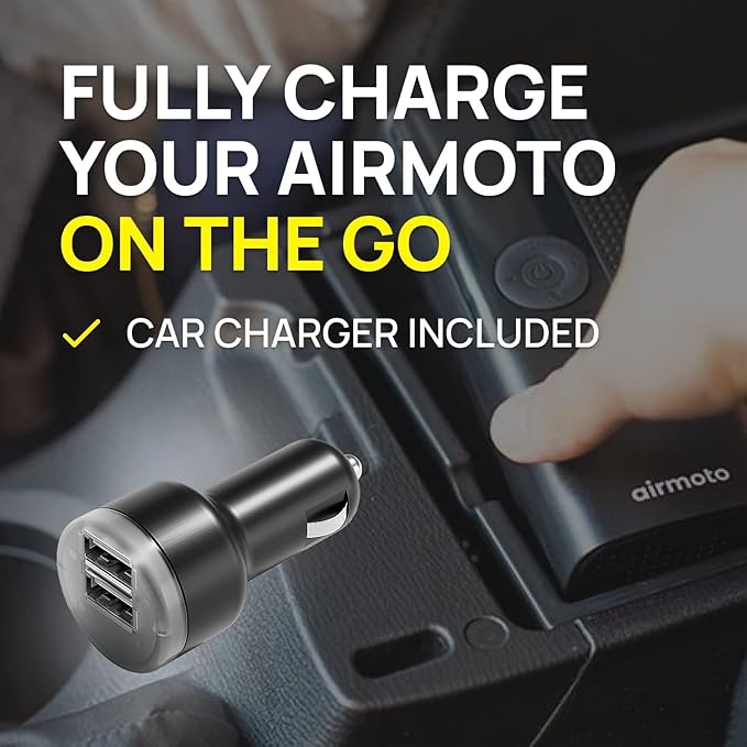 Airmoto Tire Inflator with Power Kit and Carrying Case Bundle Deal