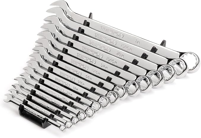 TEKTON Combination Wrench Set with Rack, 15-Piece (1/4-1 in.) | WCB92106