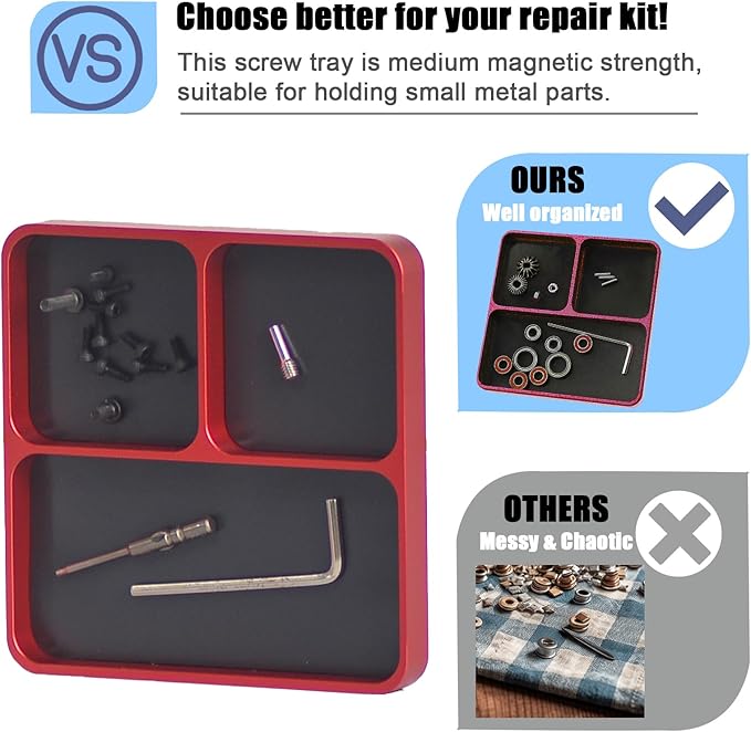 Magnetic Electronic Repair Screws and Parts Organizer Parts Tray Small Parts and Screws Holder for Organization Magnet Tool Tray Parts Holder for Screws, Sockets, Bolts, Pins, RC Car Boat Plane Phones