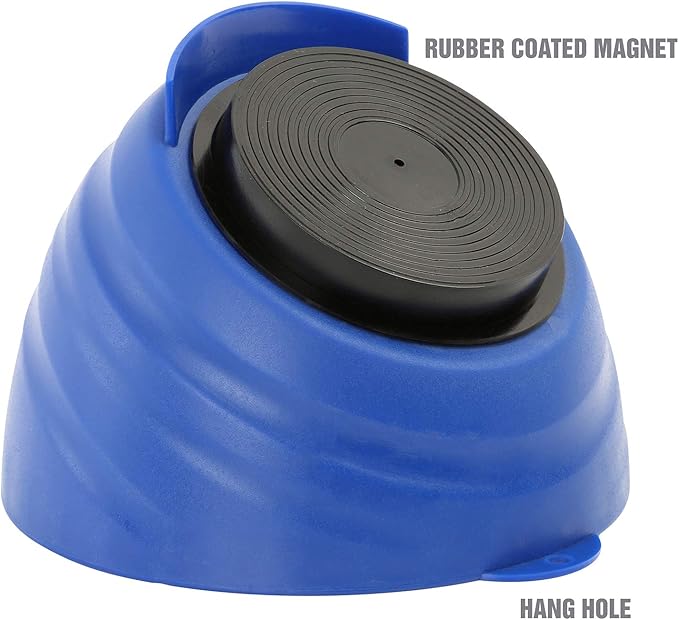 OEMTOOLS Red and Blue Magnetic Nut Cup Set, 2-Pack Curved Parts Trays Hold Up to 5 Pounds Each, Durable ABS Organizers Attach to Metal Surfaces for Nuts, Bolts, and Small Parts