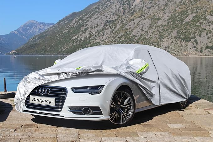 KouKou 6 Layers Car Cover Custom Fit Audi A7 2010-2025, Waterproof All Weather for Automobiles, Sun Rain Dust Snow Protection. (Ships from US Warehouse, Arrive Within 3-7 Days)