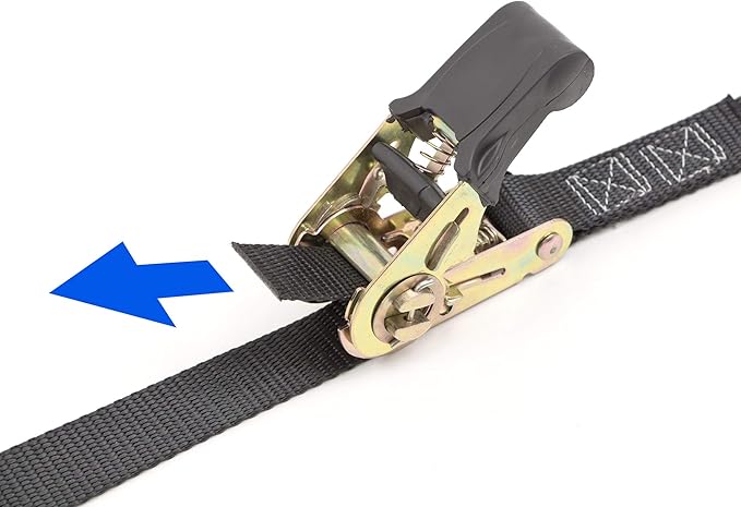 PowerTye MFG - Endless Ratchet Straps - 1in x 7ft No Hooks, Premium Tie Down Straps for Motorcycle, Kayak, Truck & Trailer Use with Continuous Loop Design, 400 lb Working Load, Black 2-Pack