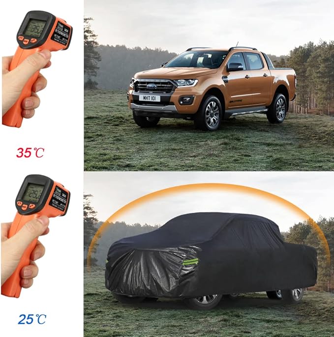 Kaugung Truck Cover Waterproof Custom Fit RAM 1500 Regular 6.4' Bed (2019-2025), 7 Layers Heavyweight Pickup Car Cover Outdoor Indoor Sun UV Rain Snow Wind Protection.