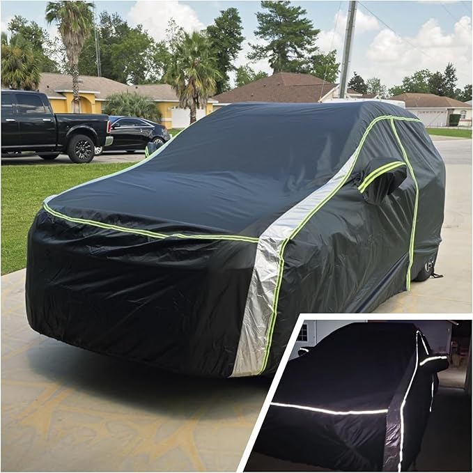 Cartist 420D Car Cover Fits for Ford Bronco Sport 2021-2025 2026,All Weather Car Covers for Bronco Sport Accessories with Zipper Door & Reflective Safety Strips,Sun Rain Snow Dust Uv Protection