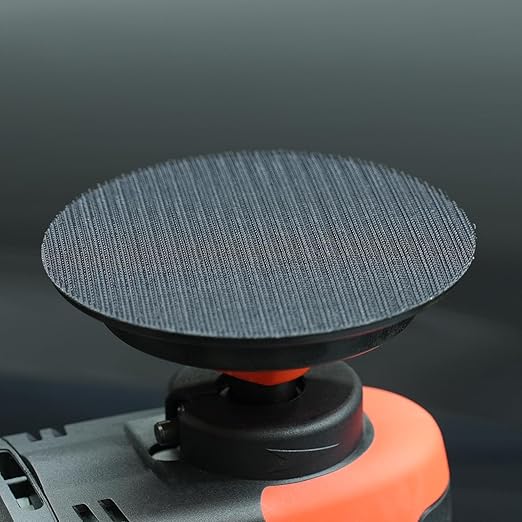 SPTA 2Pcs RO Rotary Flexible Backing Plate, Hoop-and-Loop Face PU Soft Backing Pad Used On Rotary Polisher Sander for Sanding Polishing Buffing Finishing (5/8"-11 Thread, Orange, 6Inch (150mm))