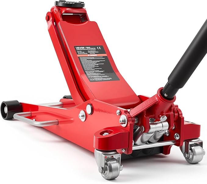 VEVOR Low Profile Floor Jack, 3 Ton (6614 lbs) Capacity, Aluminum Racing Floor Jack with Dual Pistons Quick Lift Pump, Hydraulic Trolley Car Lift for Sports Car, SUV, Pickup, Lifting Range 3.3"-20.3"