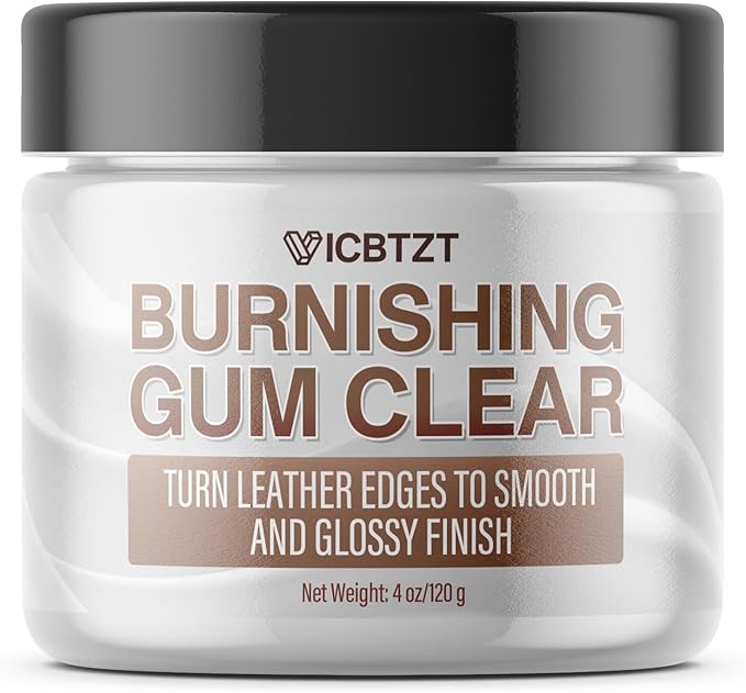 VICBTZT Leather Edge Sealer - 120g Clear Leather Burnishing Gum with Smooth & Glossy Edge Finish for Bags, Wallets, Leather Accessories and Other Handicrafts - 4 oz