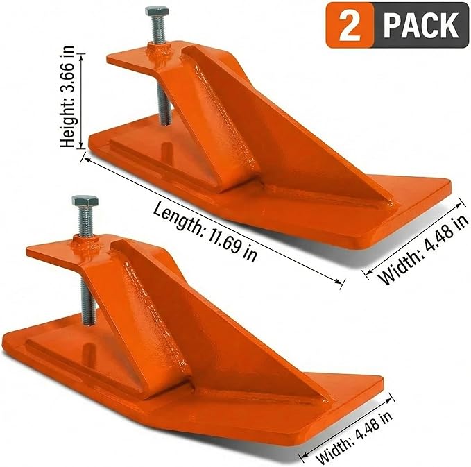 2 Pack Ski Edge Protector for Compact & Sub-Compact Tractor Bucket, 11.7" Steel Turf Tamer Attachment for Snow Removal & Gravel Spreading, Bolt-On Driveway Guard