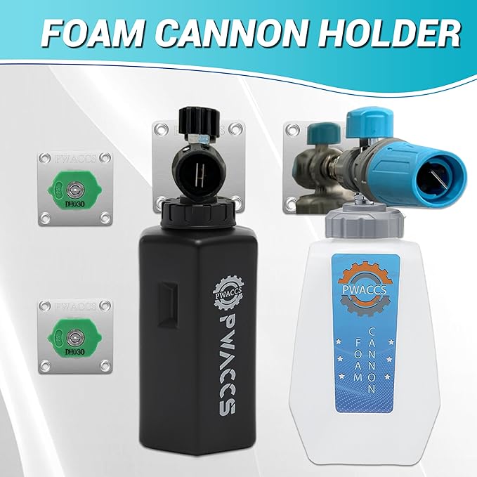 PWACCS Pressure Washer Foam Cannon Holder, 1/4" Quick Connect Automatic Foam Cannon Mount, Stainless Steel Pressure Washer Nozzle Tip Holder, Pressure Washer Accessories Storage Rack 4 Pack