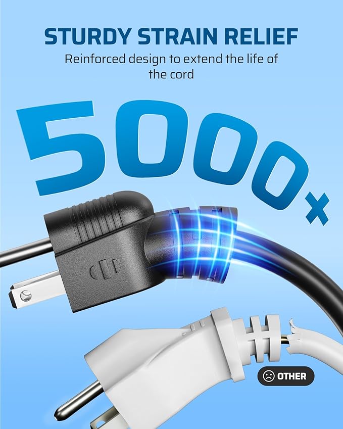 DEWENWILS 15FT Outdoor Extension Cord, Tri-Tap Extension Cord Splitter, 3 Outlet 16/3 SJTW Power Cable for Landscape Lighting String Lights, 13A/125V/1625W, ETL Listed, Black, 1 Pack