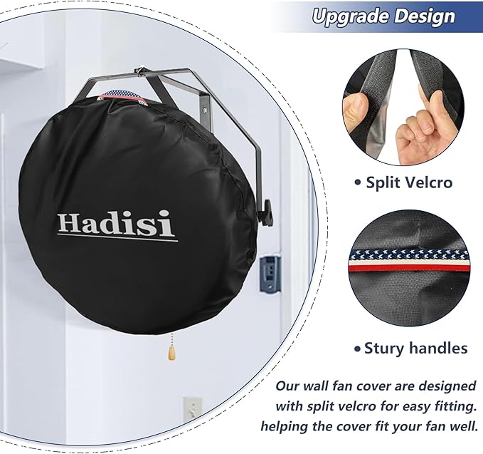 21"-28" Wall Mounted Non-Oscillating Fan Covers,Heavy Duty 600D Waterproof Dustproof Outdoor Fan Cover,for Indoor Outdoor Industrial Fans,Black