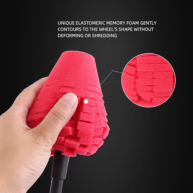SPTA Metal Polishing Tool, Auto Cone Metal Polish Buffing Polishing Ball, Drill Buffing Sponge Pads Buffing Wheel for Drill Foam, Sponge Buffing for Automotive Car Wheel Hub Care