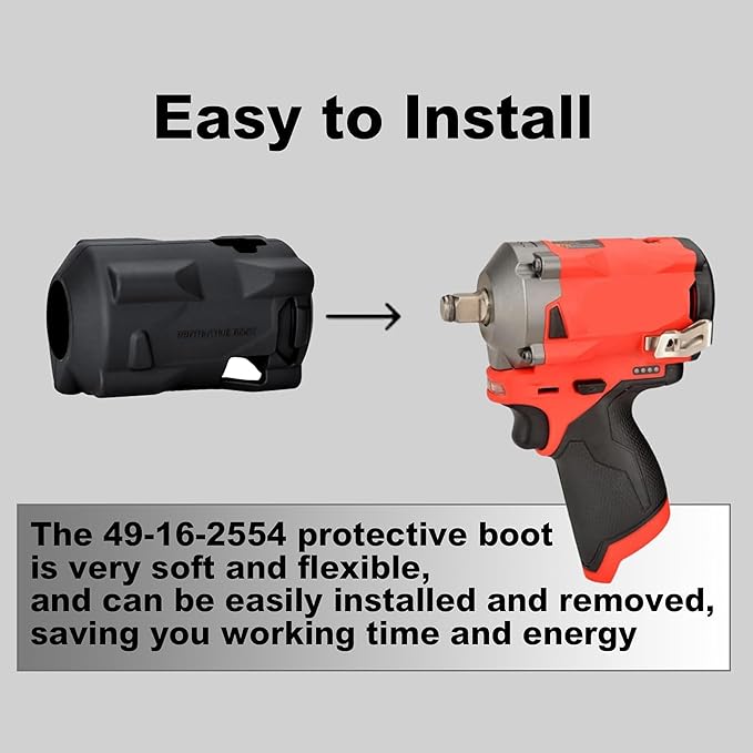 Rivershine Protective Rubber Boot Cover for 12V Stubby Impact Wrench, Heavy Duty Impact Driver Boot, Power Tool Protective Sleeve (1 Pack)