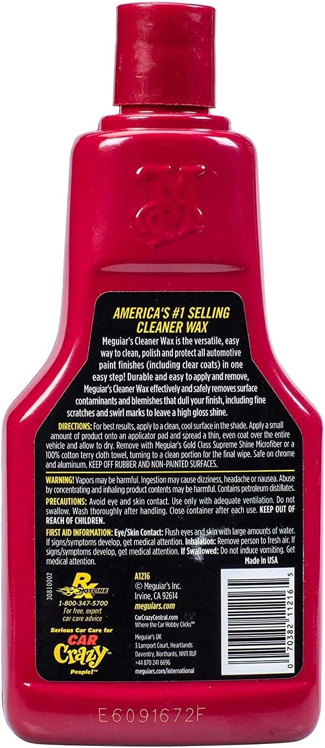 Meguiar's Cleaner Wax - Liquid Car Wax, Cleans, Polishes and Protects Your Vehicle - Easy to Use, Long-lasting Shine - 16 Oz