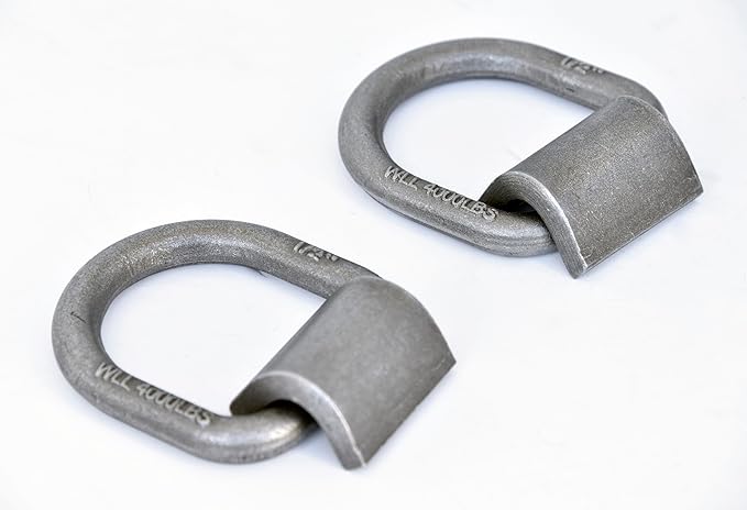 8 Pack - Hi Gear 1/2-inch MBS 12000 Lbs Load Capacity 4000LB WLL Weld-on Flip D-Ring Anchor Flatbed Truck Trailer Ratchet Strap Cargo Tie Down (8)