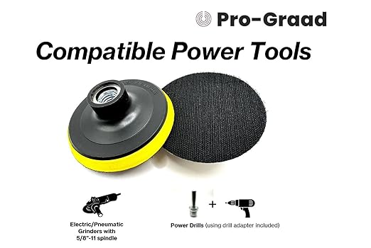 2 Pack 3" Hook and Loop Backing Pads Foam Backer Pad with 5/8”-11 – 3 inch Backup Pads for use with Angle Grinder or Drill Sanding Polishing Discs – Includes 2pcs 0.30” (8mm) Shank Adapters