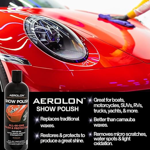 Detail Bundle: Tech Shine & Show Polish - Ceramic Coating for Cars, Liquid Car Wax, Car Polish, Ceramic Polymer Coating, Hydrophobic Top Coat Polish and Sealer, Base Coat Sealant, Applicator