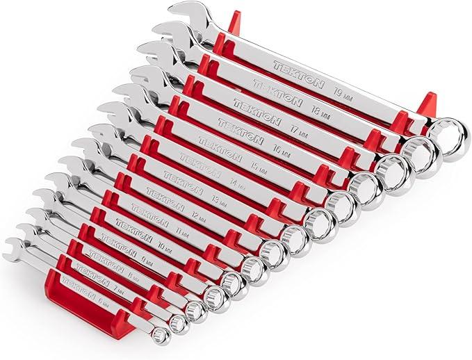 TEKTON Combination Wrench Set with Rack, 14-Piece (6-19 mm) | WCB91203