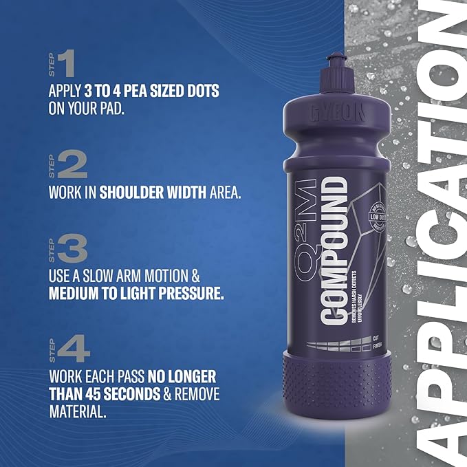 GYEON Compound 120ml - One-Step Car Scratch Remover & Medium Cut Swirl Correction - Easily Repair Paint Scratches - Removes Water Spots - Hologram Free Finish Ready for Ceramic Coating