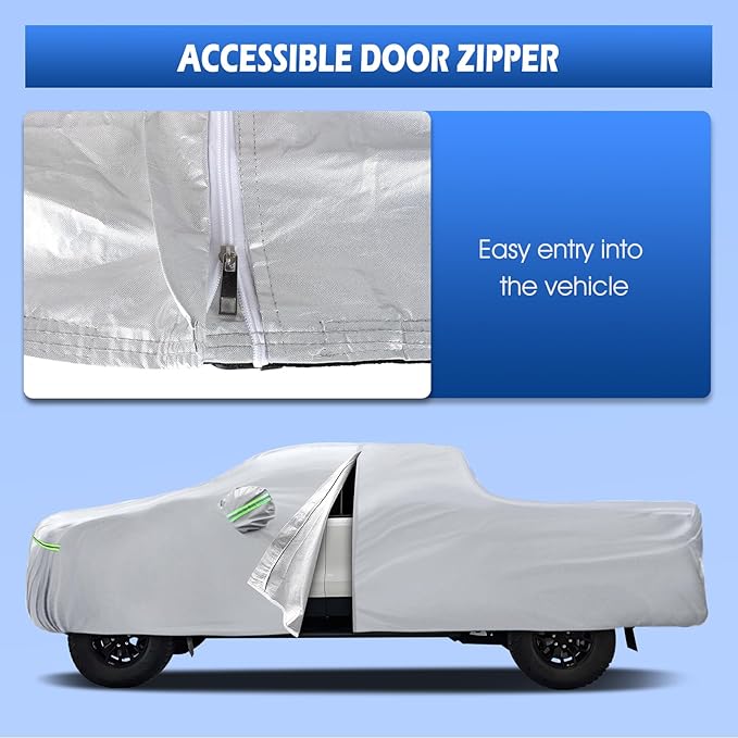 Car Cover Fit for Ram 1500 Short Bed, Migaven Truck Cover Waterproof All Weather Full Exterior Cover Sun Rain Protection with Door Zipper
