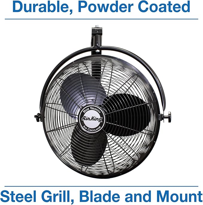 Air King 9020 1/6 HP Industrial Grade Wall Mount Fan, 20-Inch,Black