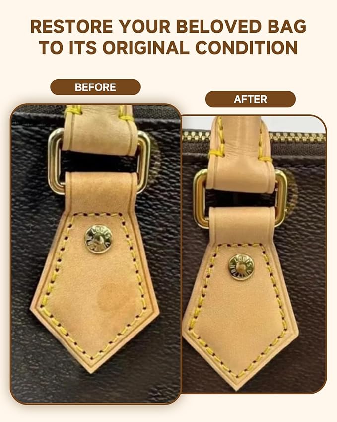 Leather Cleaner & Moisturizer Set for Louis Vuitton, Cleaning and Maintenance Set for LV, Powerful Stain Removal, Gentle Care, Suitable for LV Handbags/Wallets and Other Luxury Brands