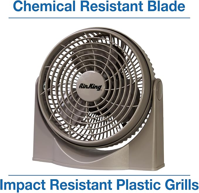 Air King 9530 9-Inch 3-Speed High Performance Pivot Fan, gray