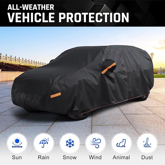 Car Cover Custom Fit for Honda CRV, Kia Sorento, Mazda CX-50 / CX50, 6 Layer Heavy Duty Car Cover Waterproof All Weather with Cotton Liner