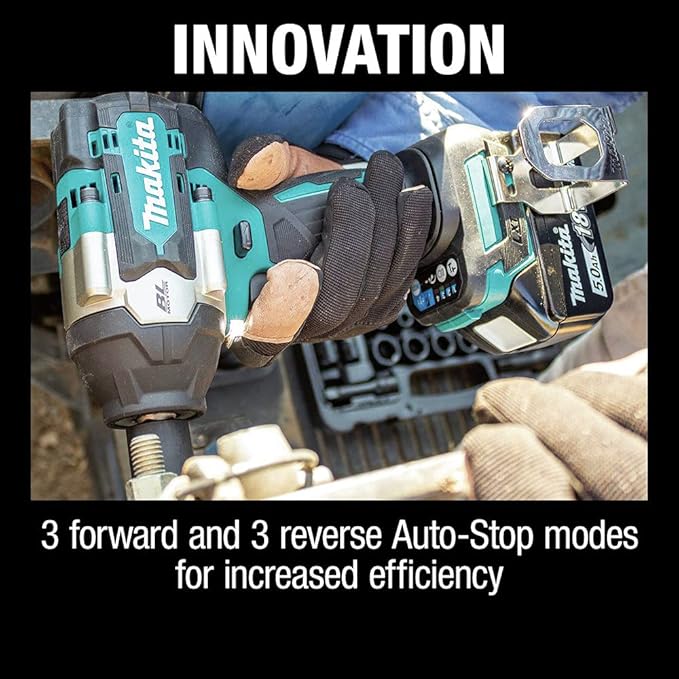 Makita XWT17T 18V LXT® Lithium-Ion Brushless Cordless 4-Speed Mid-Torque 1/2" Sq. Drive Impact Wrench Kit w/Friction Ring Anvil (5.0Ah)